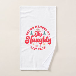 Stolzes Mitglied des Naughty List Club Weihnachten Badhandtuch Set