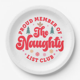 Stolzes Mitglied des Naughty List Club Weihnachten Pappteller