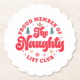 Stolzes Mitglied des Naughty List Club Weihnachten Untersetzer