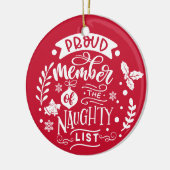 Stolzes Mitglied des Naughty List Custom Kid Foto Keramik Ornament (Links)