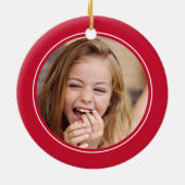 Stolzes Mitglied des Naughty List Custom Kid Foto Keramik Ornament (Hinten)