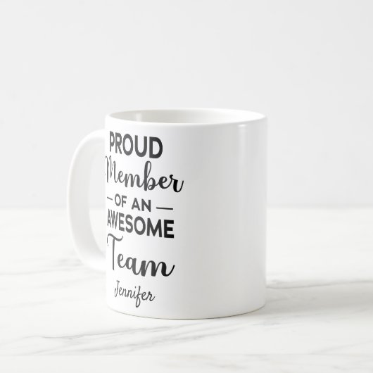 Stolzes Mitglied eines Phantastischen Teams, Indiv Kaffeetasse (Vorderseite Links)