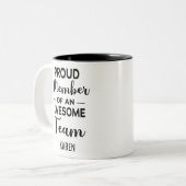 Stolzes Mitglied eines Phantastischen Teams, Indiv Zweifarbige Tasse (Vorderseite Links)