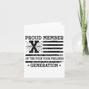 Stolzes Mitglied Ihrer Gefühle Gen X US 4. Karte