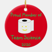 Stolzes Mitglied von Team Science Keramik Ornament (Hinten)
