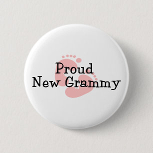Stolzes neues Grammy-Baby-Mädchen-Fußabdrücke Button