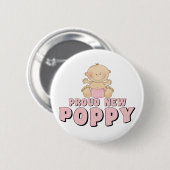 STOLZES NEUES Klatschmohn-Mädchen Button (Vorne & Hinten)