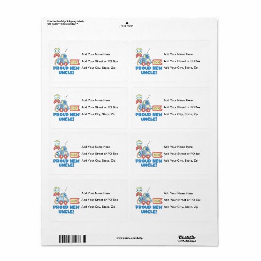 Stolzes neues Onkel Auto Es ist ein Junge Geschenk (Vorne)