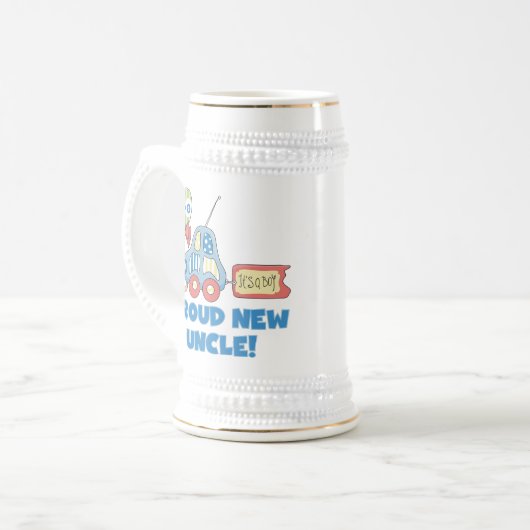 Stolzes neues Onkel Auto Es ist ein Junge Geschenk Bierglas (Vorderseite Links)