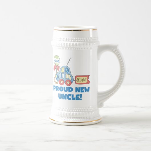 Stolzes neues Onkel Auto Es ist ein Junge Geschenk Bierglas (Rechts)