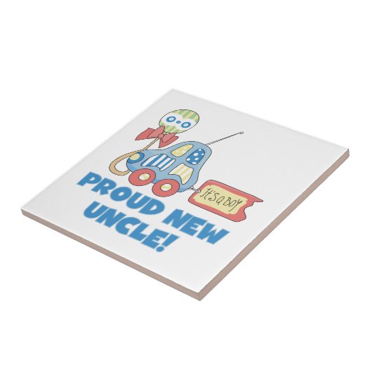 Stolzes neues Onkel Auto Es ist ein Junge Geschenk Fliese (Seite)