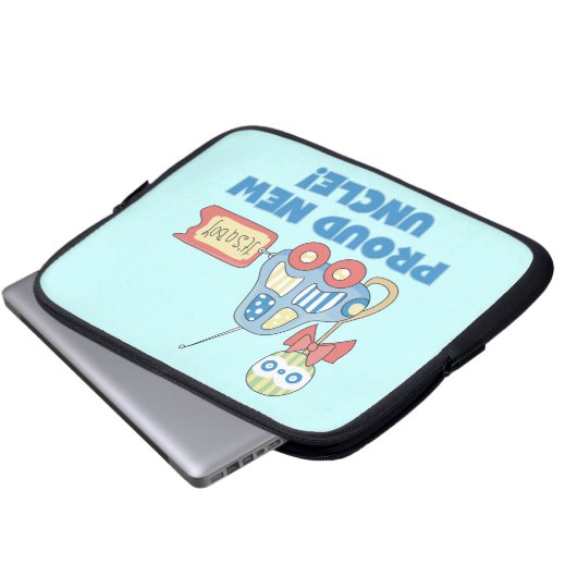 Stolzes neues Onkel Auto Es ist ein Junge Geschenk Laptopschutzhülle (Vorne Knopf)