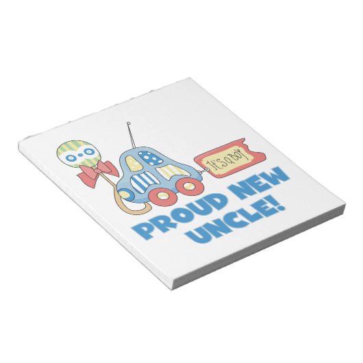 Stolzes neues Onkel Auto Es ist ein Junge Geschenk Notizblock (angewinkelt)
