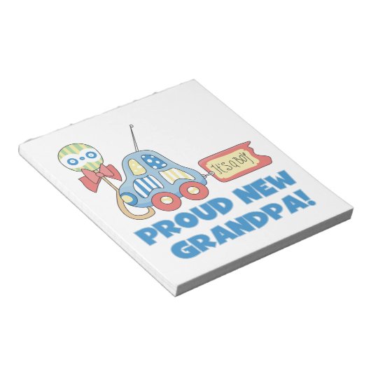 Stolzes neues Opa Car Es ist ein Boy Geschenk Notizblock (angewinkelt)