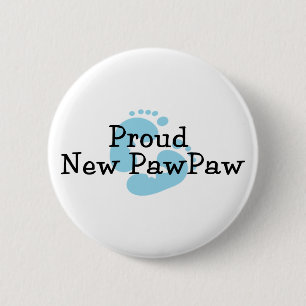 Stolzes neues PawPaw-Baby-Mädchen Fußabdrücke Button