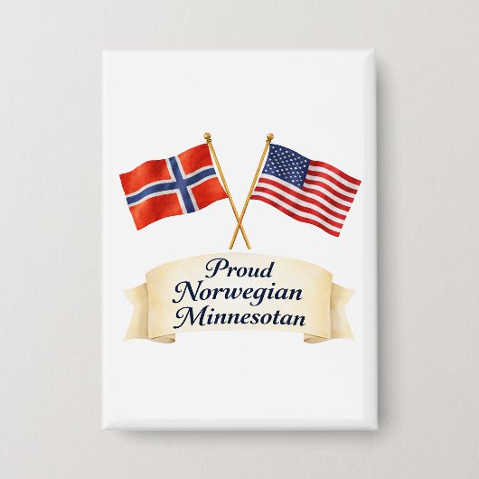 Stolzes norwegisches Minnesotaner-Erbe-Button Button (Vorderseite)