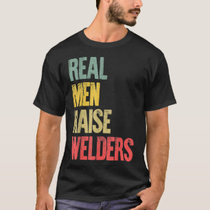 Stolzes Papa-Shirt Echte Männer erziehen Schweißer T-Shirt