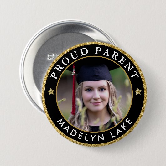 Stolzes Parent Foto Abschluss Class of 2023 Button (Vorne & Hinten)