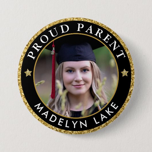 Stolzes Parent Foto Abschluss Class of 2023 Button (Vorderseite)