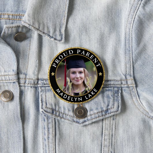 Stolzes Parent Foto Abschluss Class of 2023 Button (Beispiel)