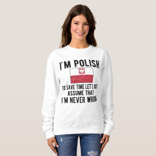 Stolzes polnisches Erbe Polen roots polnische Flag Sweatshirt (Vorne ganz)