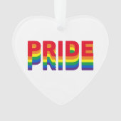 Stolzes Regenbogen-Retro-Farbton Gay Lgbtq-Herz Ornament (Vorderseite)