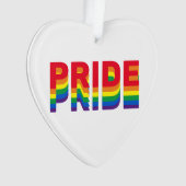 Stolzes Regenbogen-Retro-Farbton Gay Lgbtq-Herz Ornament (Vorderseite)