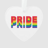 Stolzes Regenbogen-Retro-Farbton Gay Lgbtq-Herz Ornament (Rückseite)