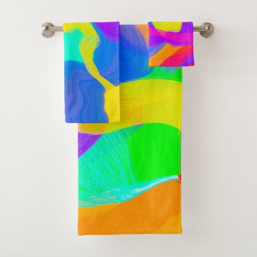 stolzes Regenbogen-Wolkenmuster Badhandtuch Set (Insitu)