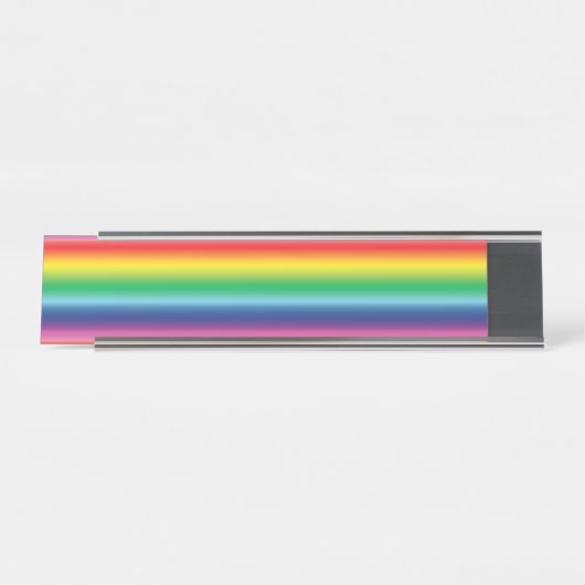 Stolzes Regenbogenfarben lgbtq lgbt Gay Desk Zeich Schreibtischnamensplakette (Vorderseite )