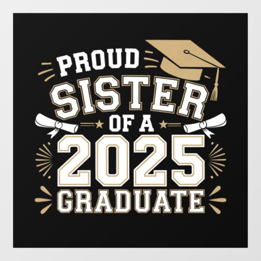 Stolzes Register einer 2025-Graduatenfamilie Fensteraufkleber (Blatt)