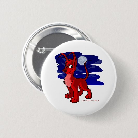 Stolzes rotes Gelert durch Mondschein Button (Vorne & Hinten)