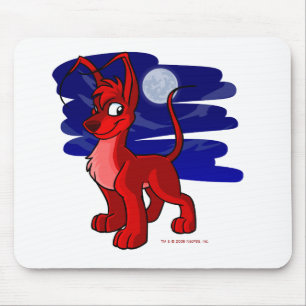 Stolzes rotes Gelert durch Mondschein Mousepad