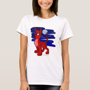 Stolzes rotes Gelert durch Mondschein T-Shirt