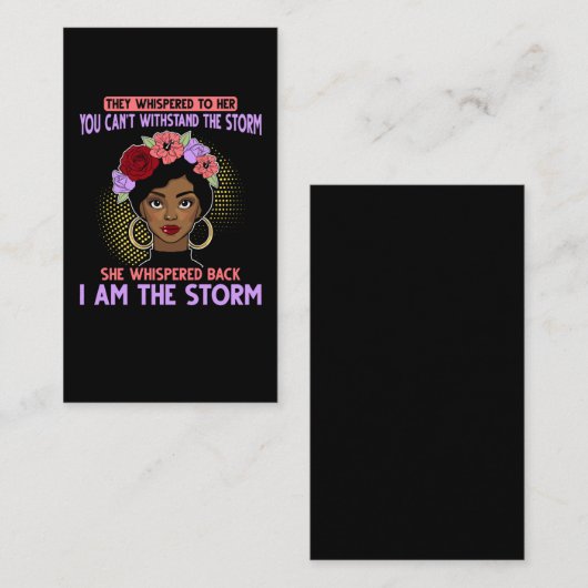 Stolzes Schwarzes Mädchen Afrikanisches amerikanis Visitenkarte (Vorne/Hinten)