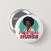 Stolzes schwarzes Pflegekraft-Design Button (Vorne & Hinten)