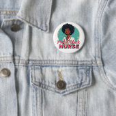 Stolzes schwarzes Pflegekraft-Design Button (Beispiel)