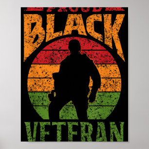 Stolzes schwarzes Veteran Soldat Afrikanischer Mil Poster