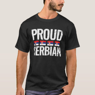 Stolzes serbisches Vintage Srbija Flagge Serbien T-Shirt