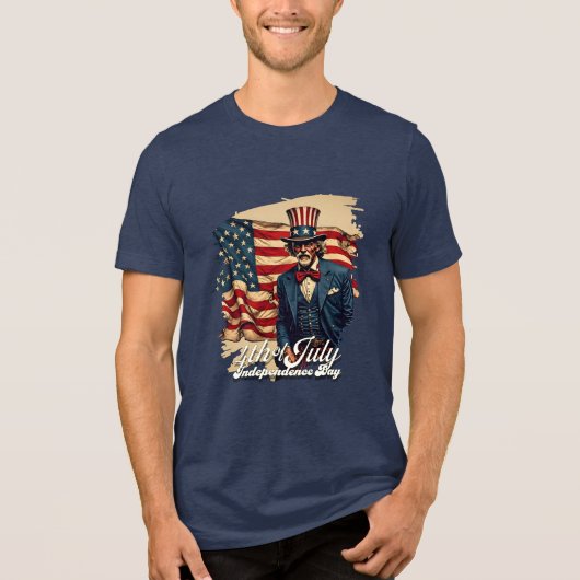 Stolzes Soul des 4. Juli Tri-Blend Shirt (Vorderseite)
