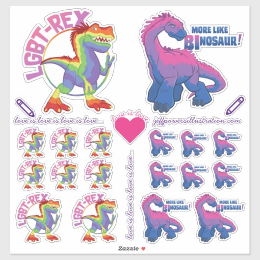 Stolzes Sticker Sortiment mit Dinosauriern! (Blatt)