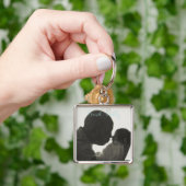 Stolzes Vati-Foto-großer quadratischer Schlüsselanhänger (Hand)