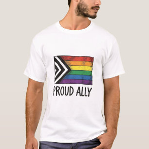 Stolzes Verbündeter Pride Flag Vector T-Shirt Desi