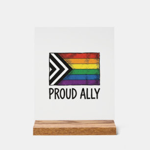 Stolzes Verbündeter Pride Flag Vector T-Shirt Desi Acrylschild