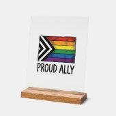 Stolzes Verbündeter Pride Flag Vector T-Shirt Desi Acrylschild (Winkel)