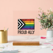Stolzes Verbündeter Pride Flag Vector T-Shirt Desi Acrylschild (Hochzeit)