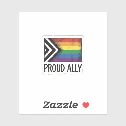 Stolzes Verbündeter Pride Flag Vector T-Shirt Desi Aufkleber (Blatt)