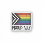 Stolzes Verbündeter Pride Flag Vector T-Shirt Desi Aufkleber (Vorderseite)