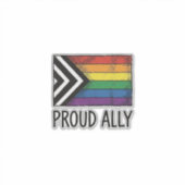 Stolzes Verbündeter Pride Flag Vector T-Shirt Desi Aufkleber (Vorderseite)
