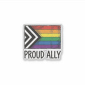 Stolzes Verbündeter Pride Flag Vector T-Shirt Desi Aufkleber (Vorderseite)